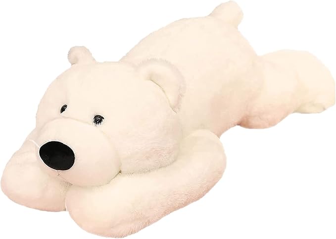 Weighted Stuffed Animals, 19.7in 3.3lbs Weighted Bear Stuffed Animal Toy Cute White Bear Plush Pillow for Adults Boys Girls