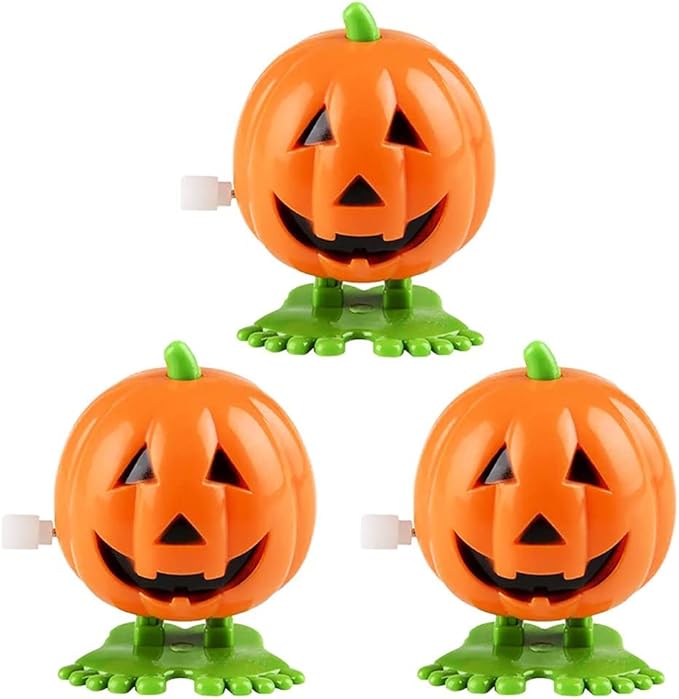 The Dreidel Company Halloween Pumpkin Wind-Up Toys, Birthday Party Favors, Novelty Toys for Boys and Girls, 2" Inches (12-Pack)