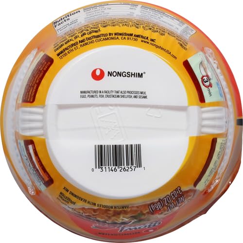Nongshim Ramen Noodles, Gourmet Instant Ramen bowl, Premium Microwavable Noodle Soup, Spicy Chicken, 3.03 Ounce (Pack of 2)