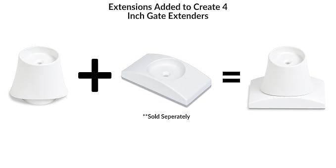 Wall Nanny 4 Inch Extension Accessories for Baby Gate (Made in USA) Connect Extensions to Wall Nanny's and Add 4 Inches in Length to Baby Gates - 4 Pack
