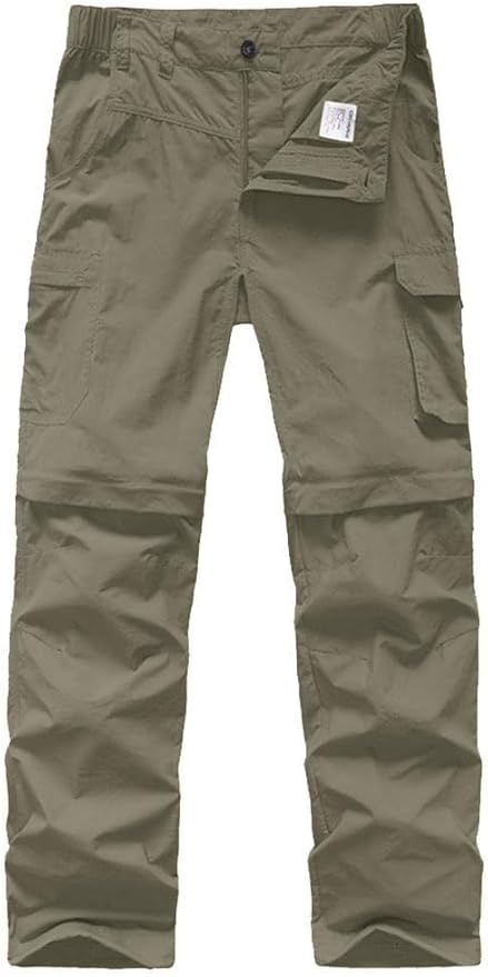 linlon Kids' Cargo Pants, Boy's Casual Outdoor Quick Dry Waterproof Hiking Climbing Convertible Trousers #9016
