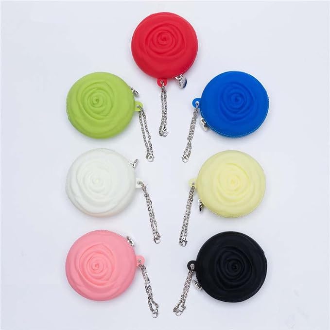 Adorable Pink Peri - Menstrual Period Cup Case Storage Bag | Rose Design + Silicon Material | Easy to Carry, Clean, and use | Metal Chain Attached | Multi-use for Any Small Items - Blue