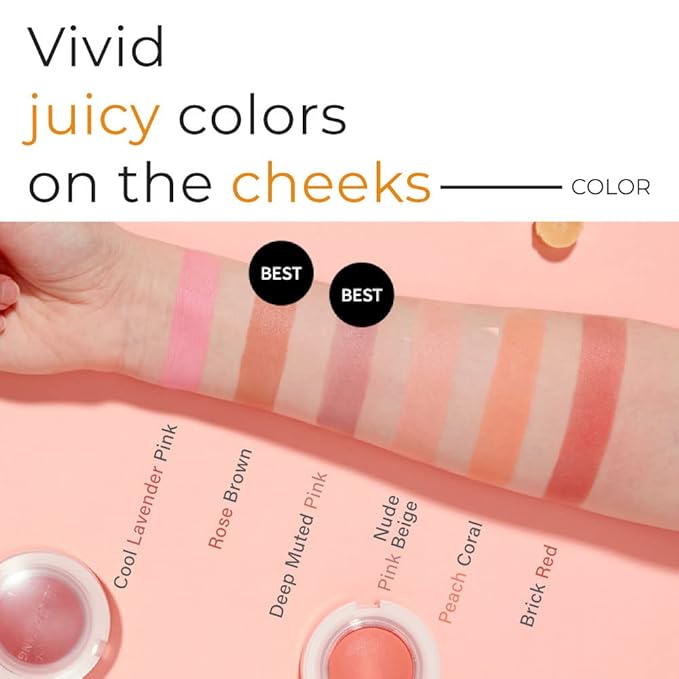 A'PIEU Juicy-Pang Jelly Blusher [VL01] – Soft Touch Blush for Cheek with Combined Cream & Powder Texture for Natural Dewy-Finish, No Fall-Out. 0.17 oz