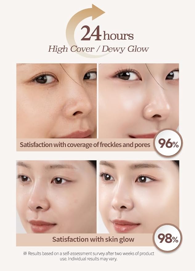 Beaudiani Mesh Glow Cushion Foundation Dewy Korean Cushion with Gemstone Complex & Skincare Benefits (12g) (#1 Natural Cover Daily (#21))