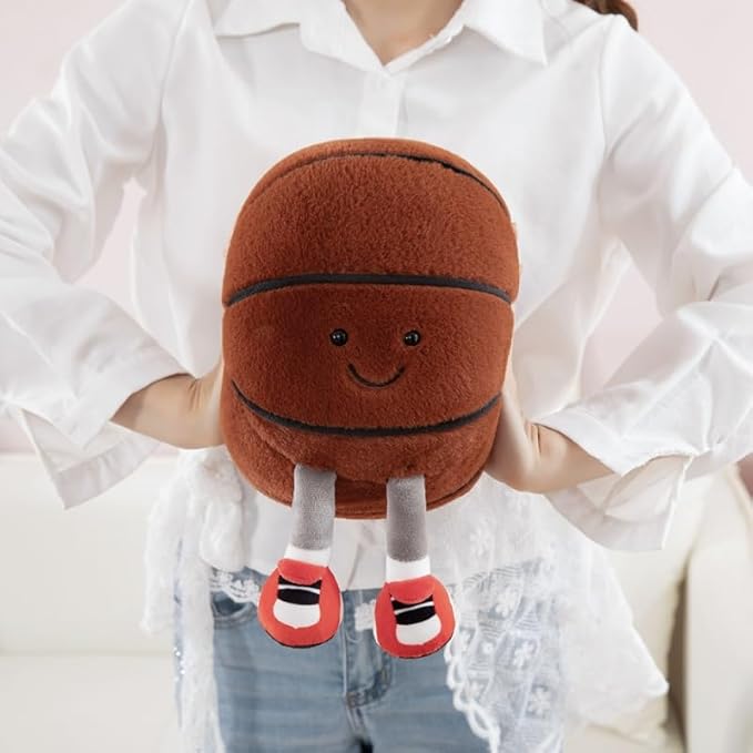 13.7" Cute Football Plush Toys Soft Stuffed Sport Throw Pillow Plush Ball Gift for Kids Birthday and Christmas Decoration (Basketball)