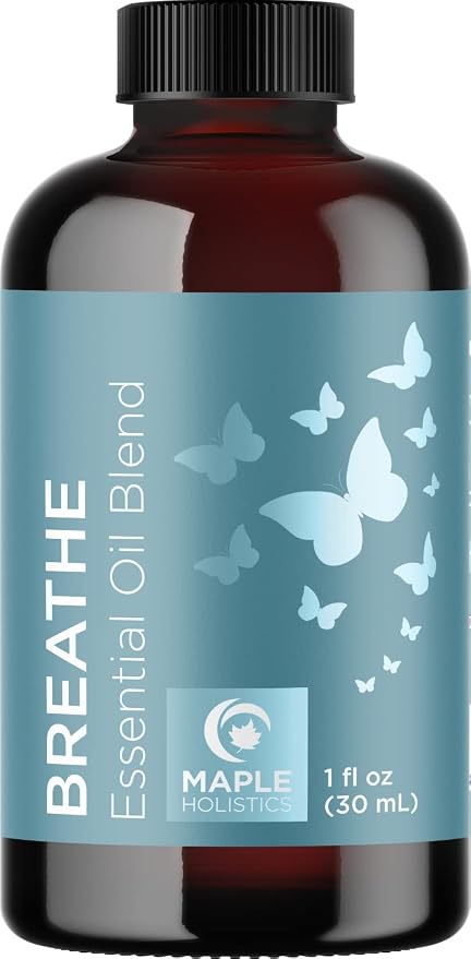 Maple Holistics Essential Oil Set - Breathe Chill and Energize Essential Oil Blends for Diffuser Aromatherapy and Baths - Relaxing Essential Oils for Diffusers for Home