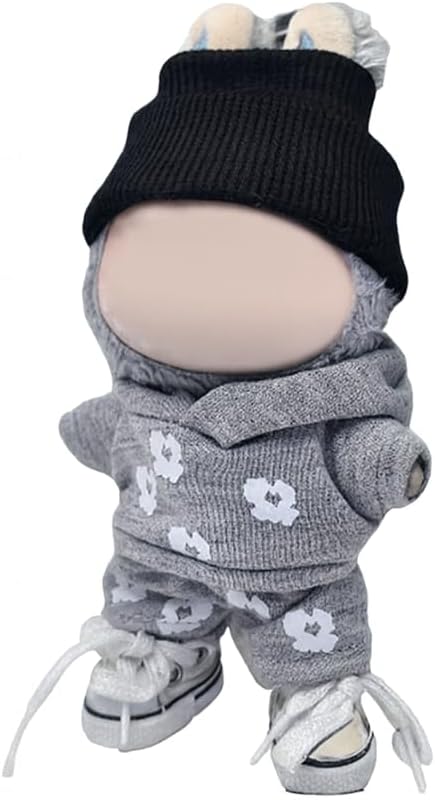 for Labubu Clothes/for Labubu Outfits,Clothes Set for 17cm Lububu Doll,3 Piece Set Hat Clothing for LA BUBU, Boys and Girls Stylish Adorable Dolls Clothes Accessories (No Doll) (024)