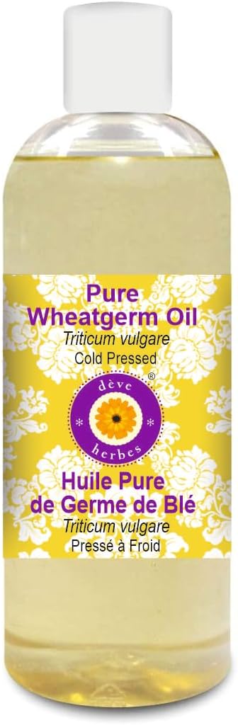 Deve Herbes Pure Wheatgerm Oil (Triticum vulgare) Cold Pressed 200ml (6.76 oz)