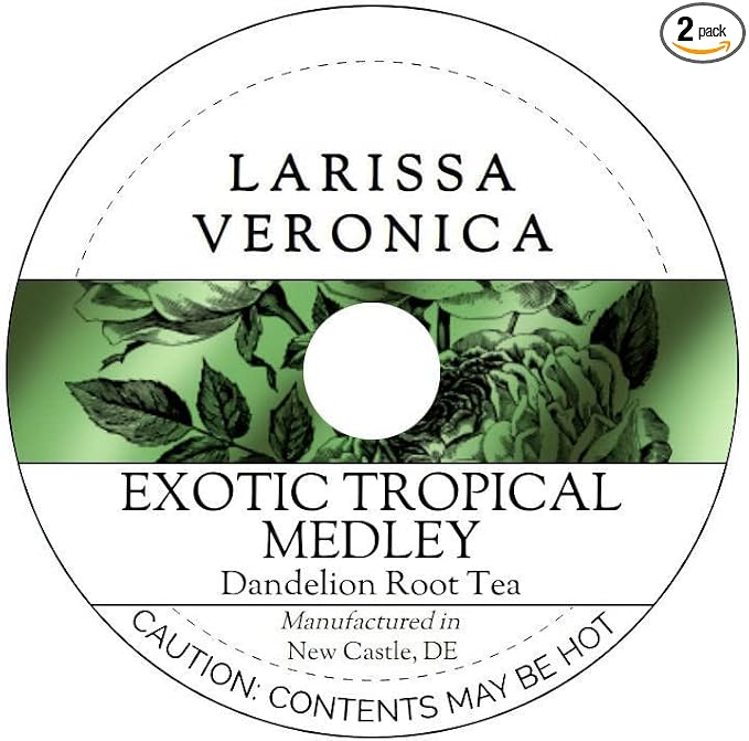 Exotic Tropical Medley Dandelion Root Tea (Single Serve K-Cup Pods) (12 pods, ZIN: 572675) - 2 Pack