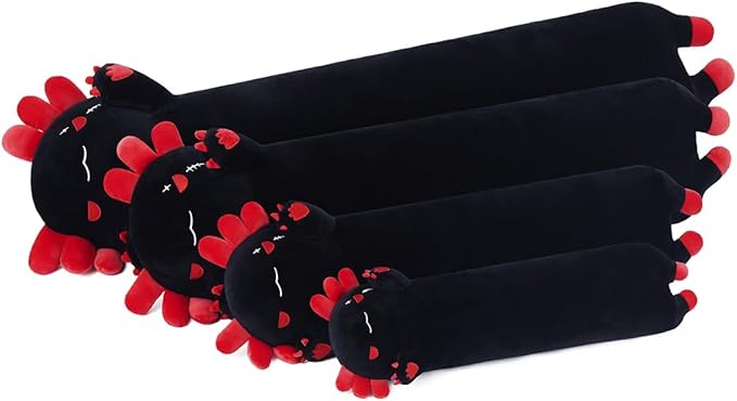 Axolotl Plush, 19.6” Long Axolotl Body Pillow for Kids, Cute Axolotl Stuffed Animals for Girls, Soft Plushies Toy Gifts for Birthday Black
