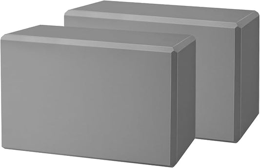 Yoga Blocks 2 Pack 3x6x9IN Foam Block Supportive Latex-Free with Beveled Edges, Non-Slip Exercise Blocks for Pilates, Meditation, Balance, Stretching and Deep Poses