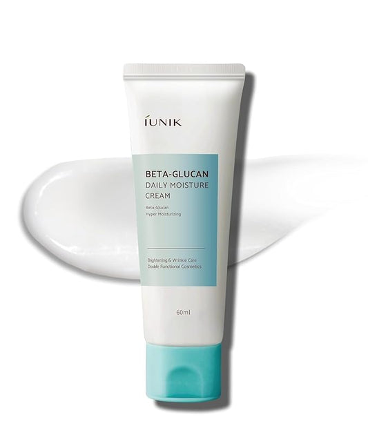 IUNIK Beta-Glucan Vegan Lightweight Non-Sticky Deep Moisture Watery Cream Lotion Daily Moisturizer Quick Absorption Dry Mature Sensitive Fine lines Skin Naturally-Derived Centella Vitamin Korean