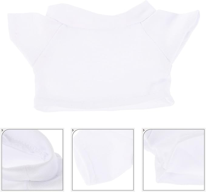 Tofficu Bear T-Shirt 6-Pack Classic Plush Bear Costume Shirts for 20Cm Stuffed Animal Clothes with Soft Cotton Fabric and Round Neck Design for Pet Use