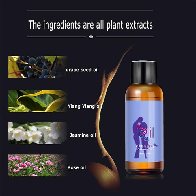 Botanical Massage Oil, Pheromones Massage Oil for Him/Her Lover, Increase Sexual Desire Private Part Penis Spa, Delay Time Performance Boost Strength (1)