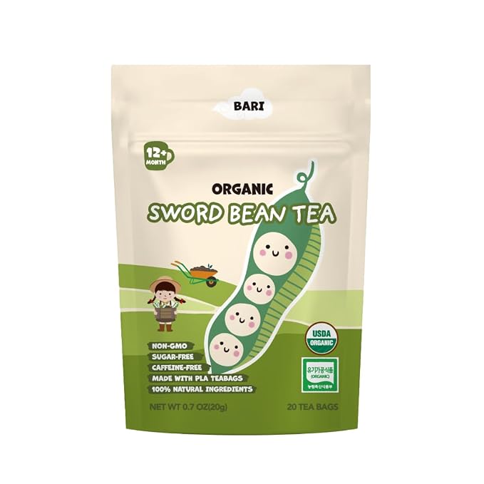 BARI Organic Baby Summer Tea – Organic Korean Jakdukong Cha, Caffeine-Free, No Sugar, Heavy Metal Tested, Safe for Babies Toddlers & Family, 20 Tea Bags