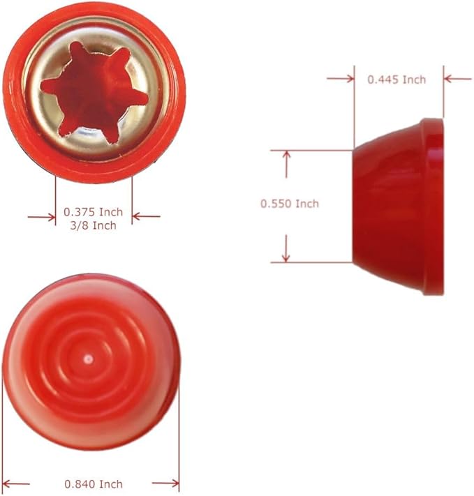 Hub Caps for Bike/TRIKES/Scooter Compatible with Popular Red Wagon Brand - fits 3/8 Axle Diameter (Red)