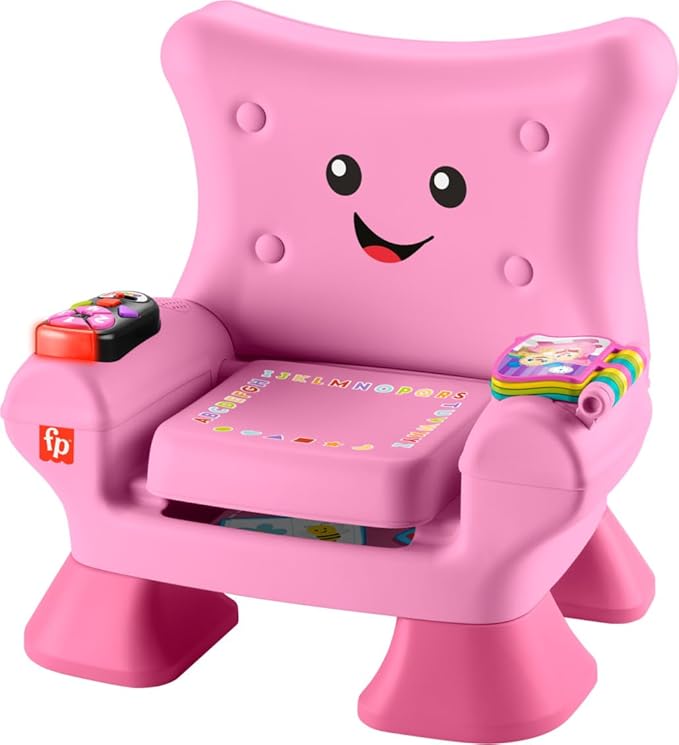 Fisher-Price Toddler Learning Toy Laugh & Learn Smart Stages Chair, Pink with Music Lights & Activities for Kids Ages 1+ Years