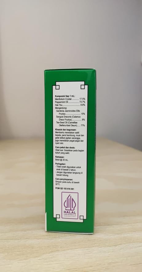 Four Season (Shen Nong Si) Medicated Oil 20 ml, Traditional Asian Therapeutic Massage Oil, Classic Aroma for Cold Relief, Motion Sickness, Breathing, Itchy Skin, Stomach Discomfort, Sore Muscles