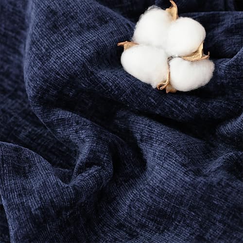 CaliTime Decorative Standard Throw Pillow Covers 26 X 20 Inches Navy Blue | Pack of 2, Cozy Chenille Cushion Cases for Sofa Bed Living Room Farmhouse Home