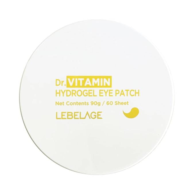 LEBELAGE Eye Patch Hydrogel 60 Sheets | Cooling Hydrogel Under Eye Patches with Gold | Moisturizing Eye Care for Daily Skincare Routine (Vitamin)