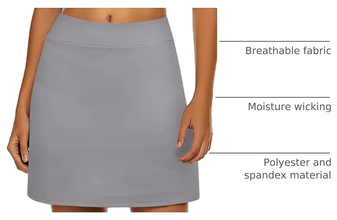 Ekouaer Women's Active Performance Skort Lightweight Skirt for Golf Tennis | Built-in Shorts, A Line, High Waisted, Tummy Control, Pickleball, Running, Workout, Sports, Skorts for Woman