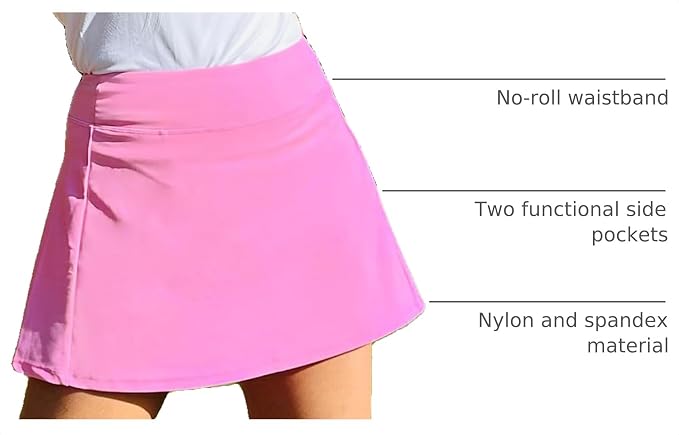 Stelle Women's Tennis Golf Skirts High Waisted with Pockets Inner Shorts for Athletic Skorts Sports Running Pickleball