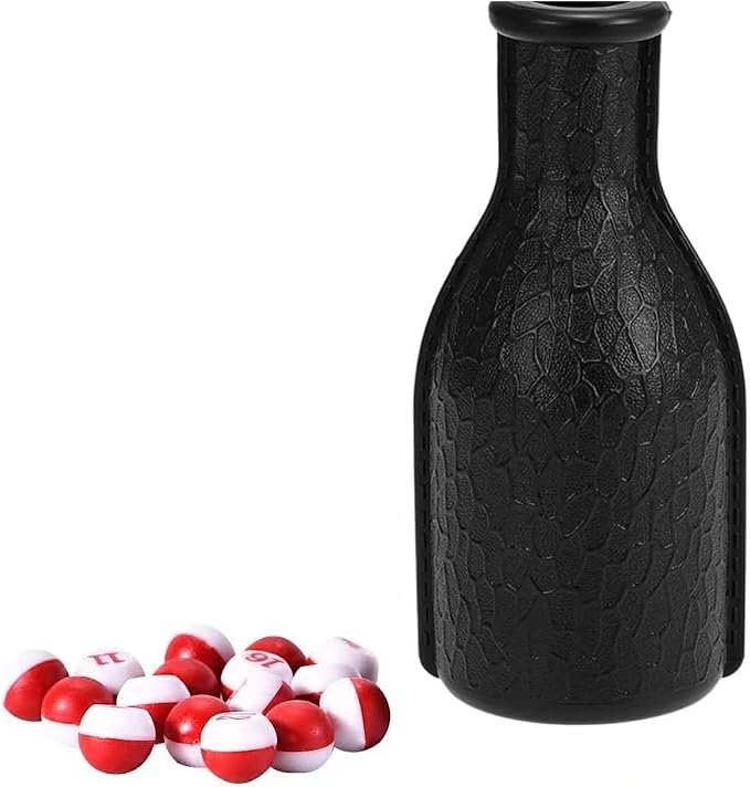 16 Red Plastic Scoring Numbered Pills, Kelly/Pill Pool, Billiard Depot Pool Plastic Tally Shaker Bottle with Peas/Balls