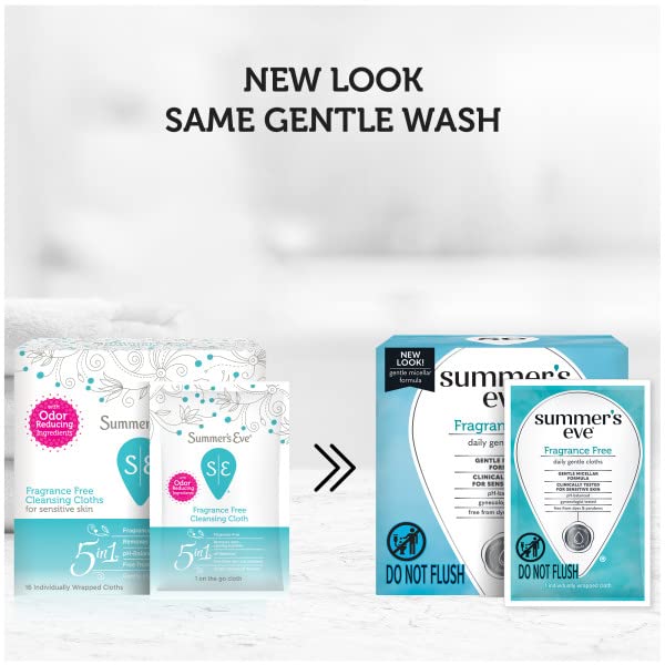 Summers Eve Cleansing Cloths 16 Count Fragrance-Free (2 Pack)