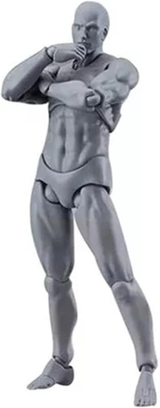 PVC Drawing Figure Action Mannequin, PVC Drawing Figure Model Drawing Figure Mannequin, Action Figure Body, for Sketching, Painting, Drawing, Female Artist (Male) (Man #13)