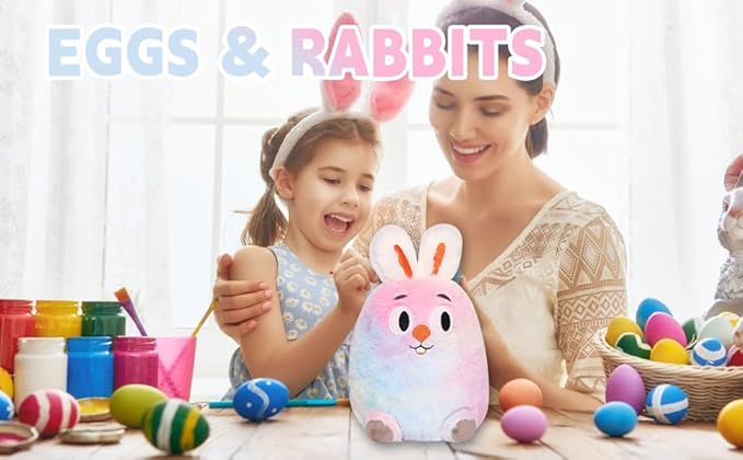 Rainbow Rabbit Plush Toy Rabbit Stuffed Animal Cute Easter Rabbit Plush Pillow Soft Plushie Doll Gifts for Kid Decor, Rainbow Rabbit Easter Plush（8 Inch）