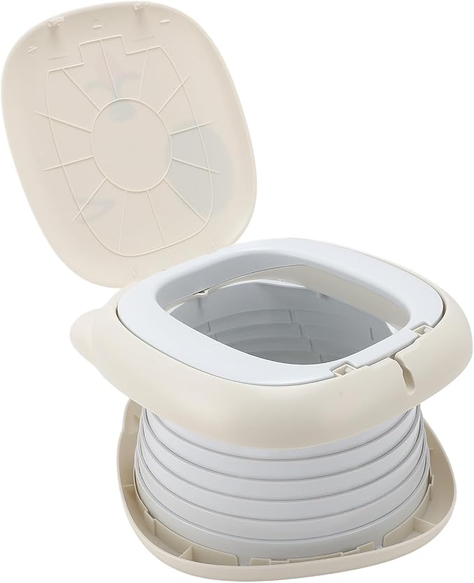 Travel Potty for Toddler, Foldable Potty Training Toilet Seat, Portable Potty Car Potty Folding Toilet for Boys Girls Baby Kids Children Indoor Outdoor Camping (Gray)