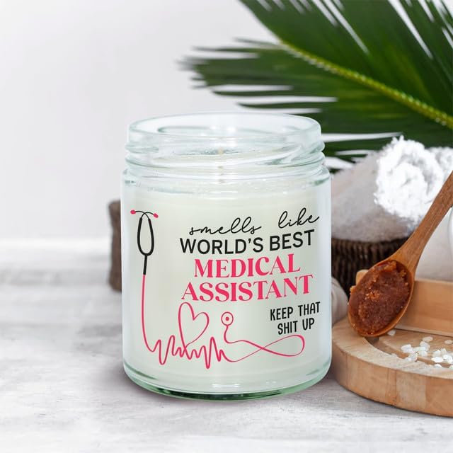 Medical Assistant Candle 9oz - Soy Wax Vanilla Scented Clean Burning, Medical Assistant Gifts for Women, MA Week Appreciation Gift Ideas
