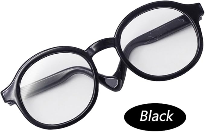 3pcs Doll Accessories Set Included Mini Glasses, Camera and Shoes for 17cm Doll, Dress Up Accessories Mini Costume Supplies for for 6.7 Inches Dolls (Set of Black)