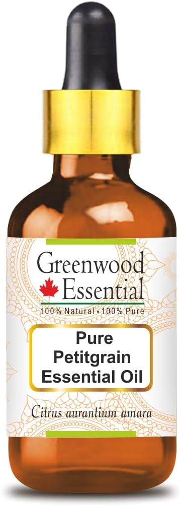 Greenwood Essential Pure Petitgrain Essential Oil (Citrus aurantium Amara) with Glass Dropper Steam Distilled 15ml (0.50 oz)
