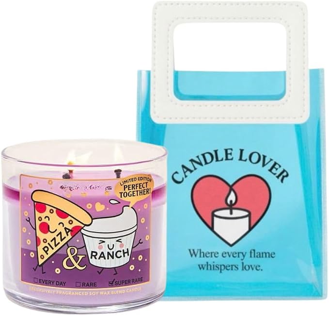 Pizza & Ranch - White Barn-Bath/Body Work- 3-Wick Scented Candle 14.5 OZ Burns 25-45 Hours and Gift Bag (Label Artwork Varies)