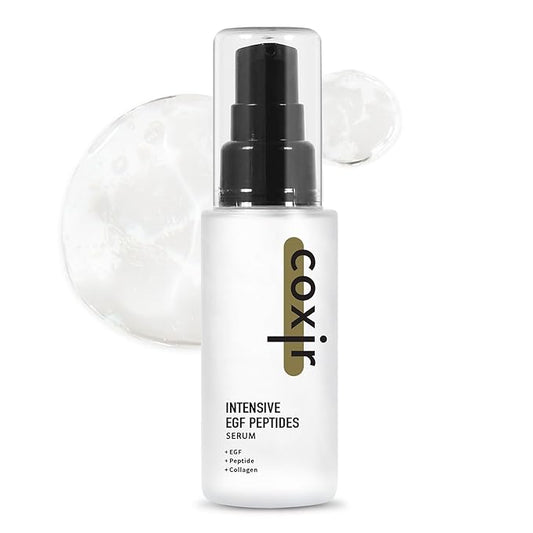 coxir INTENSIVE EGF PEPTIDES SERUM l EGF(Epidermal Growth Factor) Peptide Serum for Face – Korean Formula for Firm, Renew& Hydrated Skin – Facial Serum for Lines