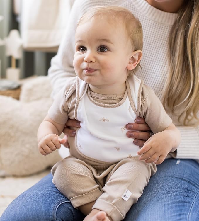 Burt's Bees Baby Bodysuits, Short Sleeve and Long Sleeve One-Pieces, 100% Organic Cotton