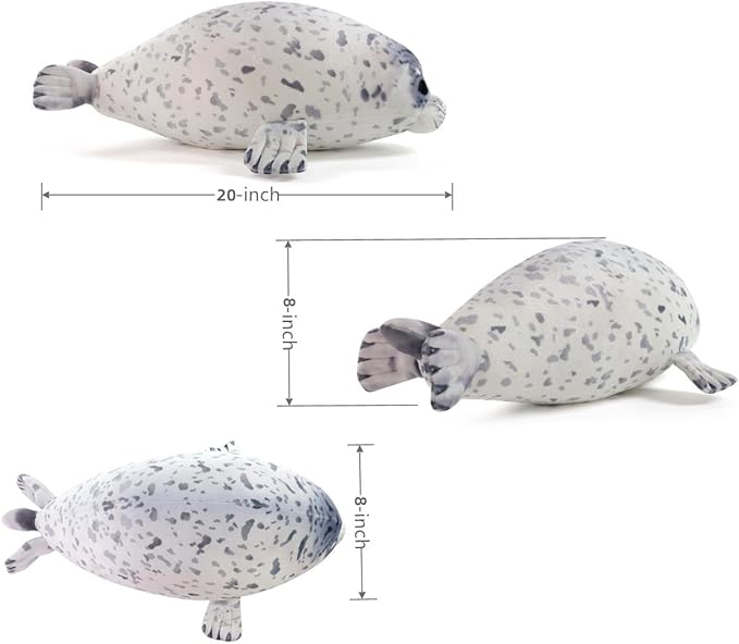 Sew Butiful Seal Stuffed Animal Toy, Cute plushies, 20" Seal Plush Pillow Gift for Girls Kids Children Birthday Christmas (Medium)