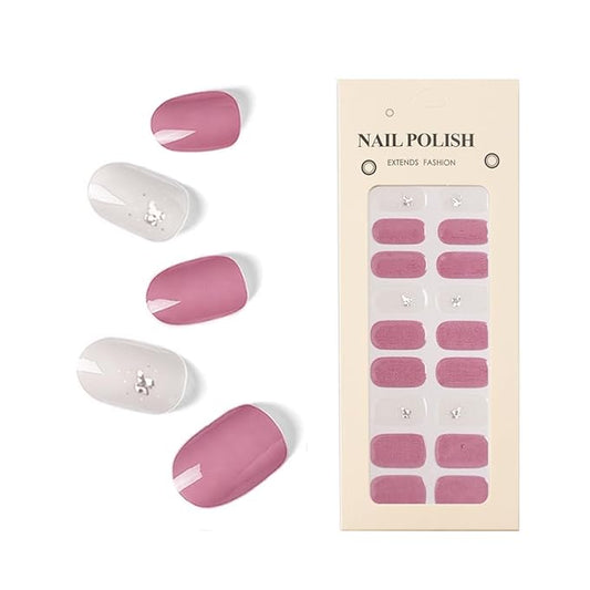 Nail Stickers 20 Pieces Full Wraps Nail Polish Strips, Self-Adhesive Gel Nail Art Decals for Women Girls