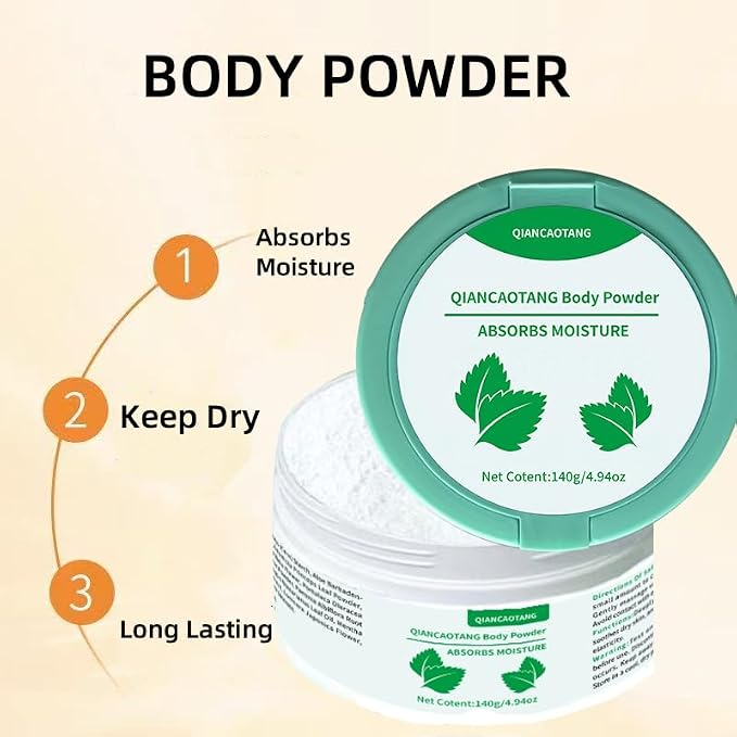 Pure & Natural Corn Starch Body Powder with Aloe & Lavender | Talc-Free, Soothing & Absorbing Body Powder for Adults | 24H Moisture Protection (4.94oz)