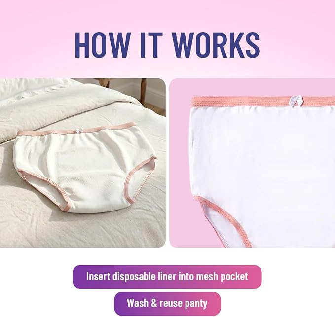 ProCure Women’s Protective Panty - Washable & Reusable Incontinence Underwear, XXXL (50+ in Hip), Cotton Panty with Liner Pocket - 1 Each