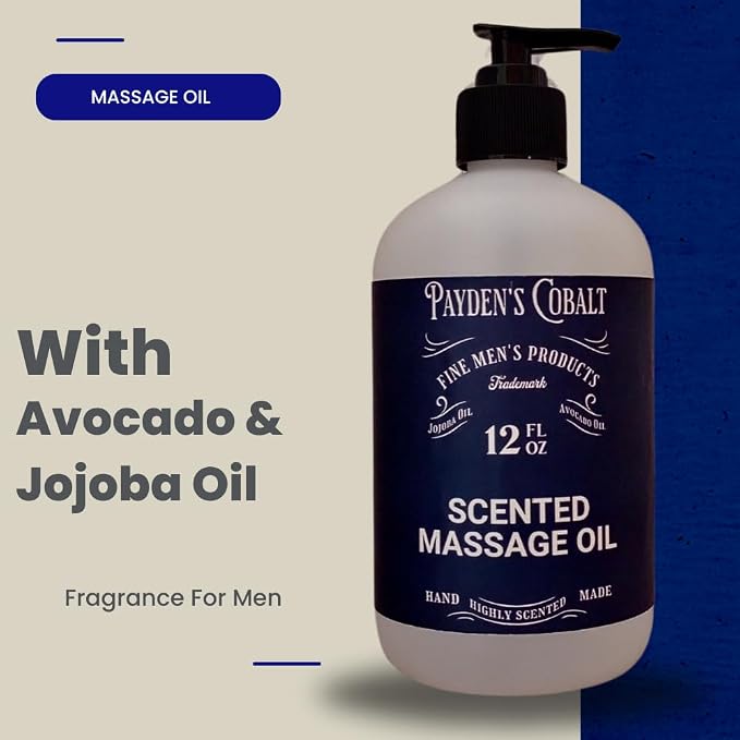 Payden's Cobalt Cedarwood Sandalwood & Musk for Men Scented Massage Oil, 12 Oz