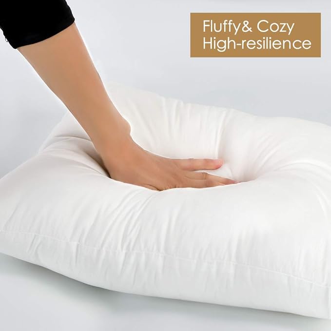 OTOSTAR Throw Pillows Inserts 18x18 Inches, Set of 6 Square Form Cushion Stuffer for Couch, Sofa, Bed - Indoor Decorative Pillows Inserts - White