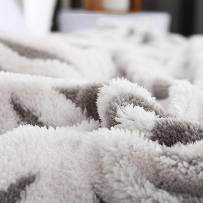 LOMAO Sherpa Fleece Blanket Gifts for Mom Dad Cozy Soft Throw Blanket for Women Men Birthday Gifts Dual Sided Couch Sofa Bed Blanket (Grey,51x63)