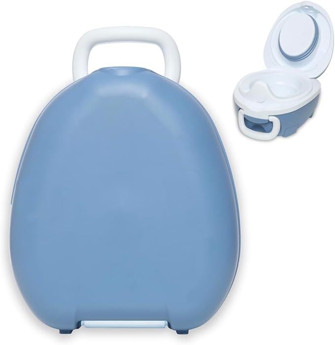 My Carry Potty - Blue Pastel Travel Potty, Award-Winning Portable Toddler Toilet Seat for Kids to Take Everywhere