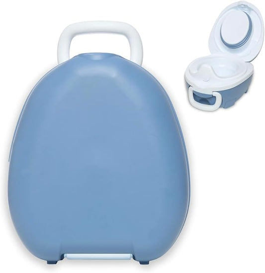 My Carry Potty - Blue Pastel Travel Potty, Award-Winning Portable Toddler Toilet Seat for Kids to Take Everywhere
