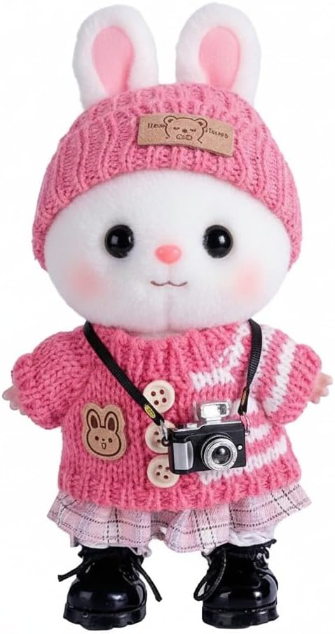 5set 17cm Dolls Clothes Outfit Set - Casual Style Costumes for Doll Figures, Camera Set,Have a seat Clothes - 6.7 Inches Cute Dolls Daily Refill,Gifts for 17cm Doll Lovers (Style-D)