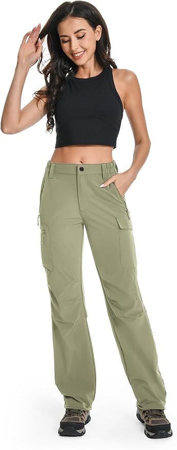 Moosehill Women's Hiking Pants Lightweight Quick Dry Water Resistant Cargo Travel Work Summer Pants for All Seasons