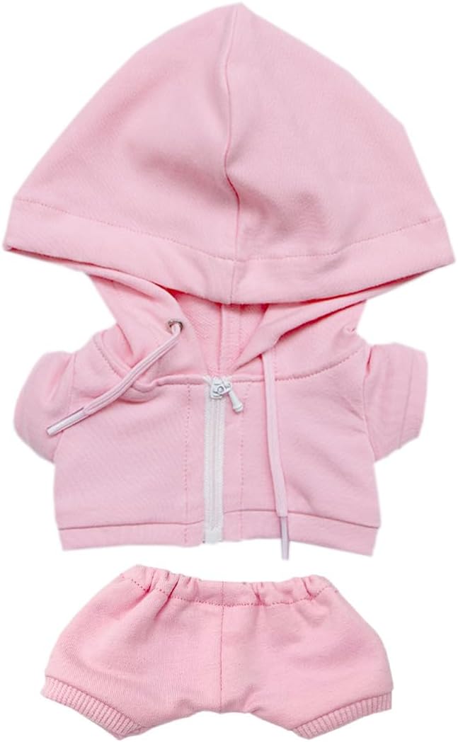 10cm 15cm 20cm Plush Doll Clothes Coat Pants Multi-Color Sportswear Sets Toys Dolls Accessories (Pink, 15cm)