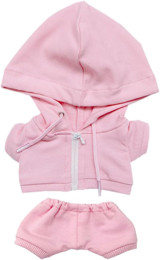 10cm 15cm 20cm Plush Doll Clothes Coat Pants Multi-Color Sportswear Sets Toys Dolls Accessories (Pink, 15cm)